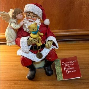 Clothtique “Heaven Sent”’Possible Dreams Santa With Angel And Teddy Bear NWT!